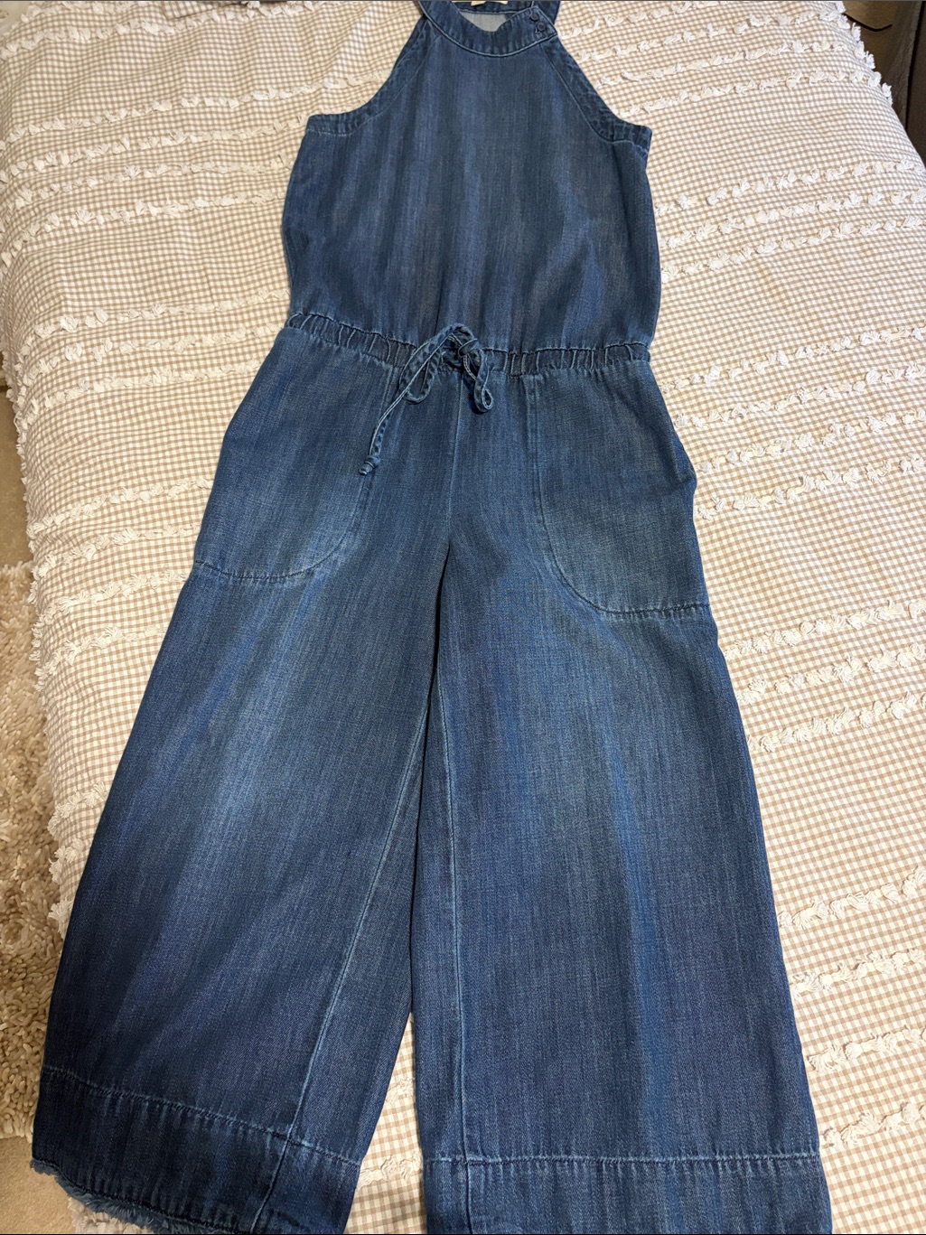 Cloth & Stone Denim Halter Jumpsuit - Blue Wash